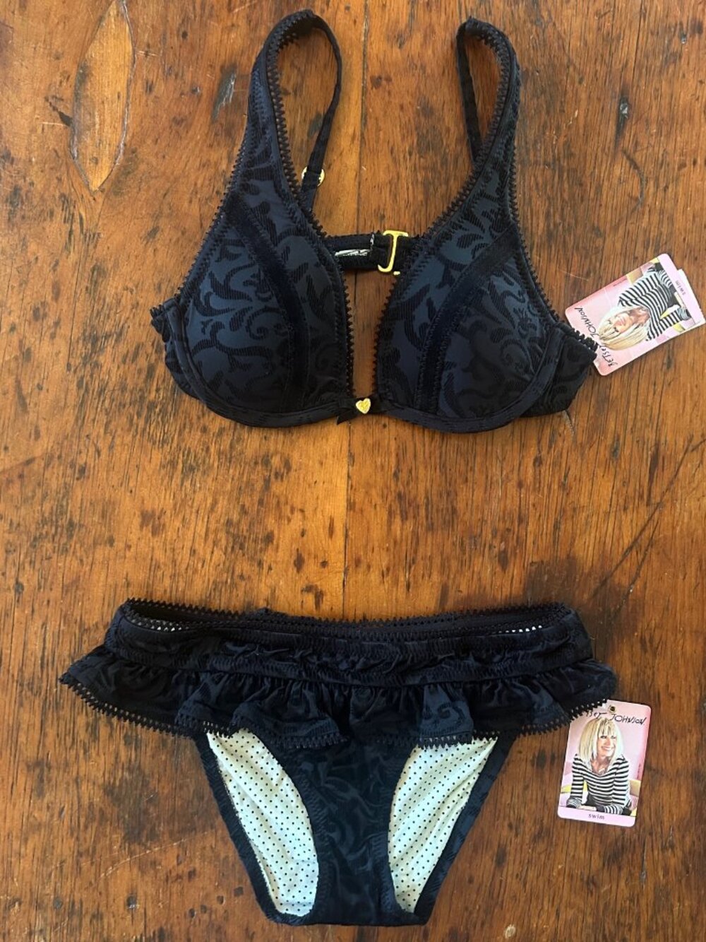 Vintage Betsey Johnson Skirted Bikini Set
